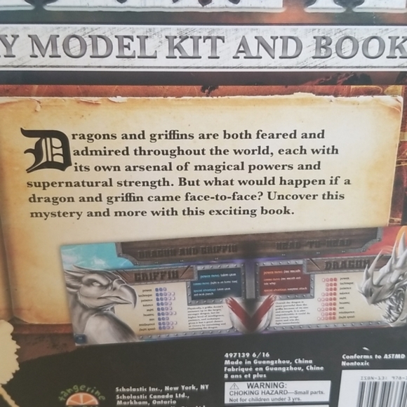 NEW Scholastic Mythical Beasts Griffin and Dragon Clay Model Kit and Book - Picture 7 of 7